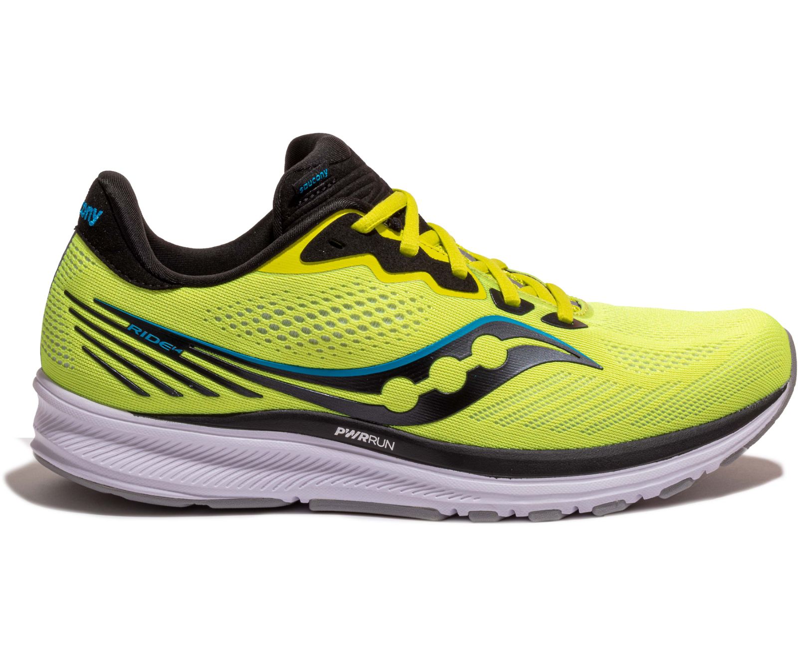 Saucony Ride 14 Men\'s Running Shoes Yellow / Black | Canada 546MQZA